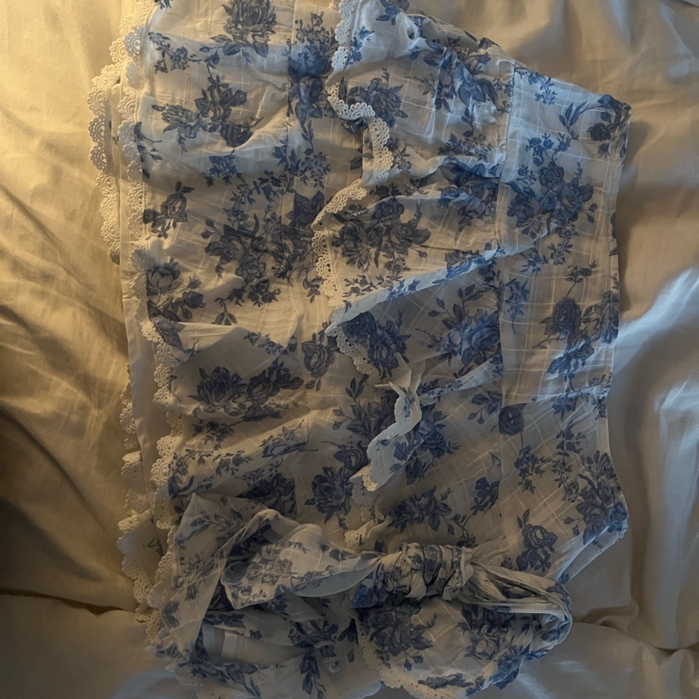 Floral Blue and White Women's Skirt